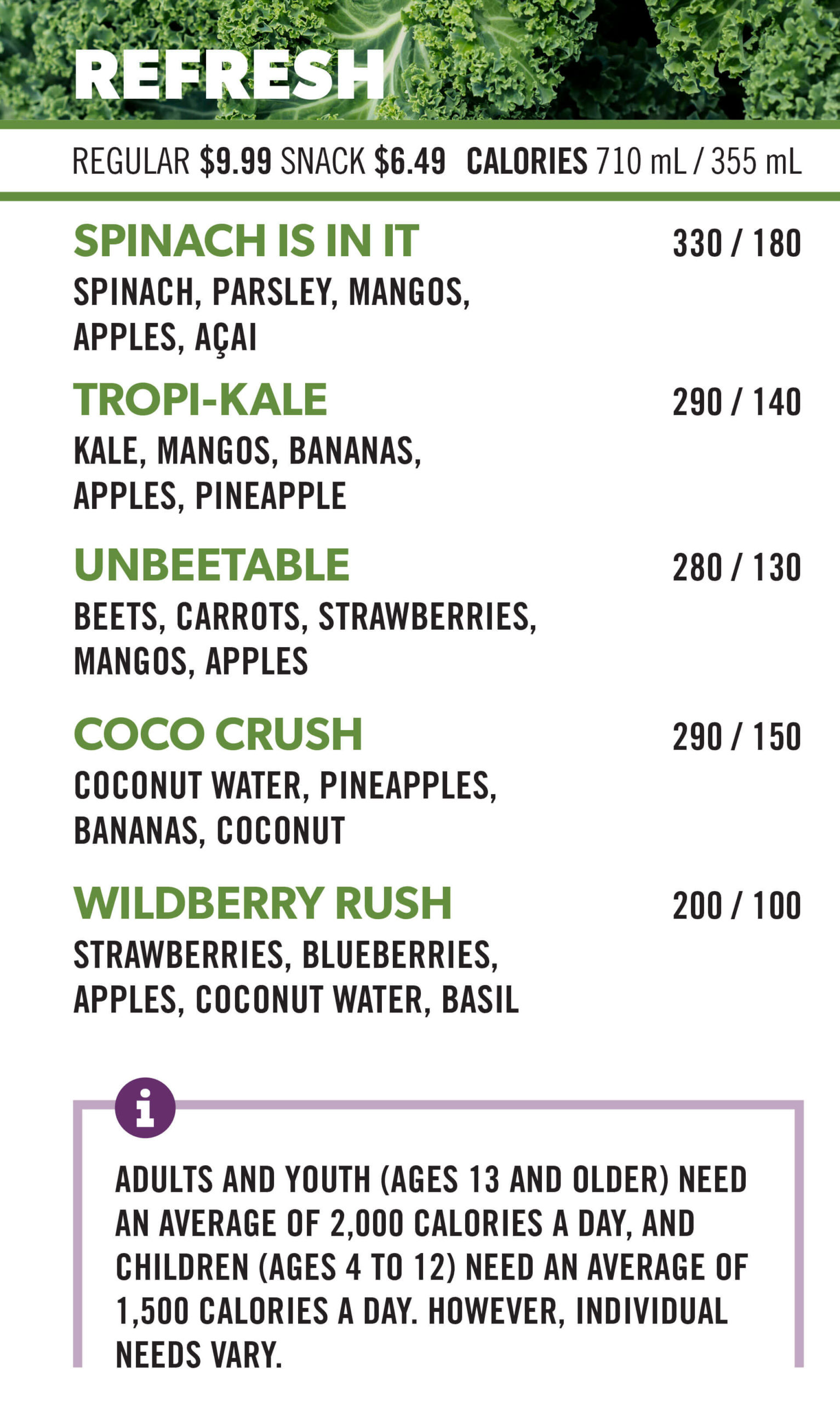 Booster Juice Menu justforyouiqaluit.ca