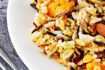 Roasted Sweet Potato Wild Rice Casserole 