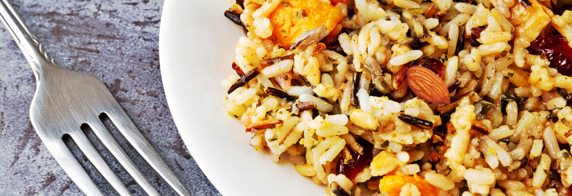 Roasted Sweet Potato Wild Rice Casserole 